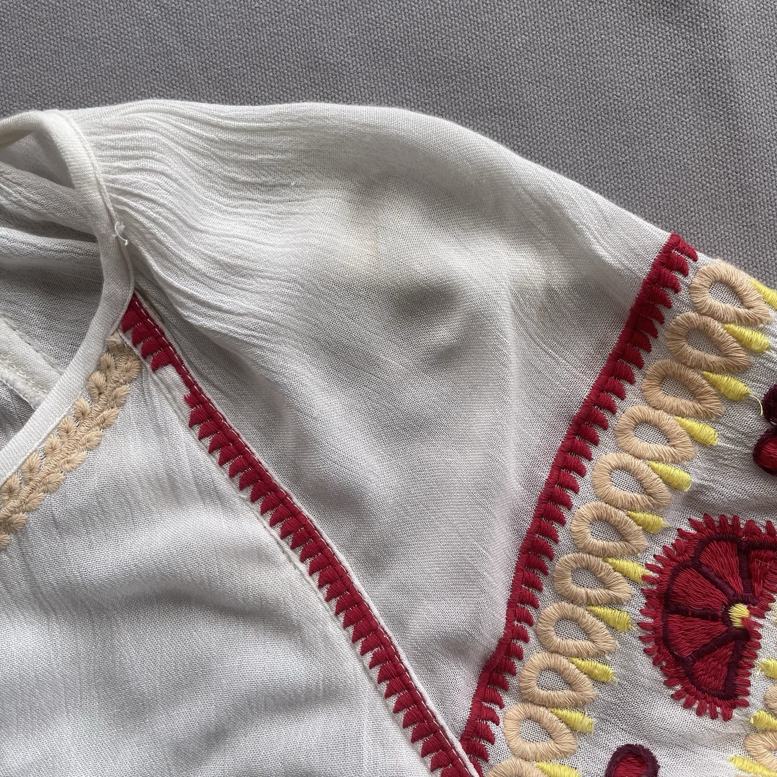 Chelsea & Violet Boho Peasant Blouse XS Romantic Sleeve Ukraine Folk Style GUC