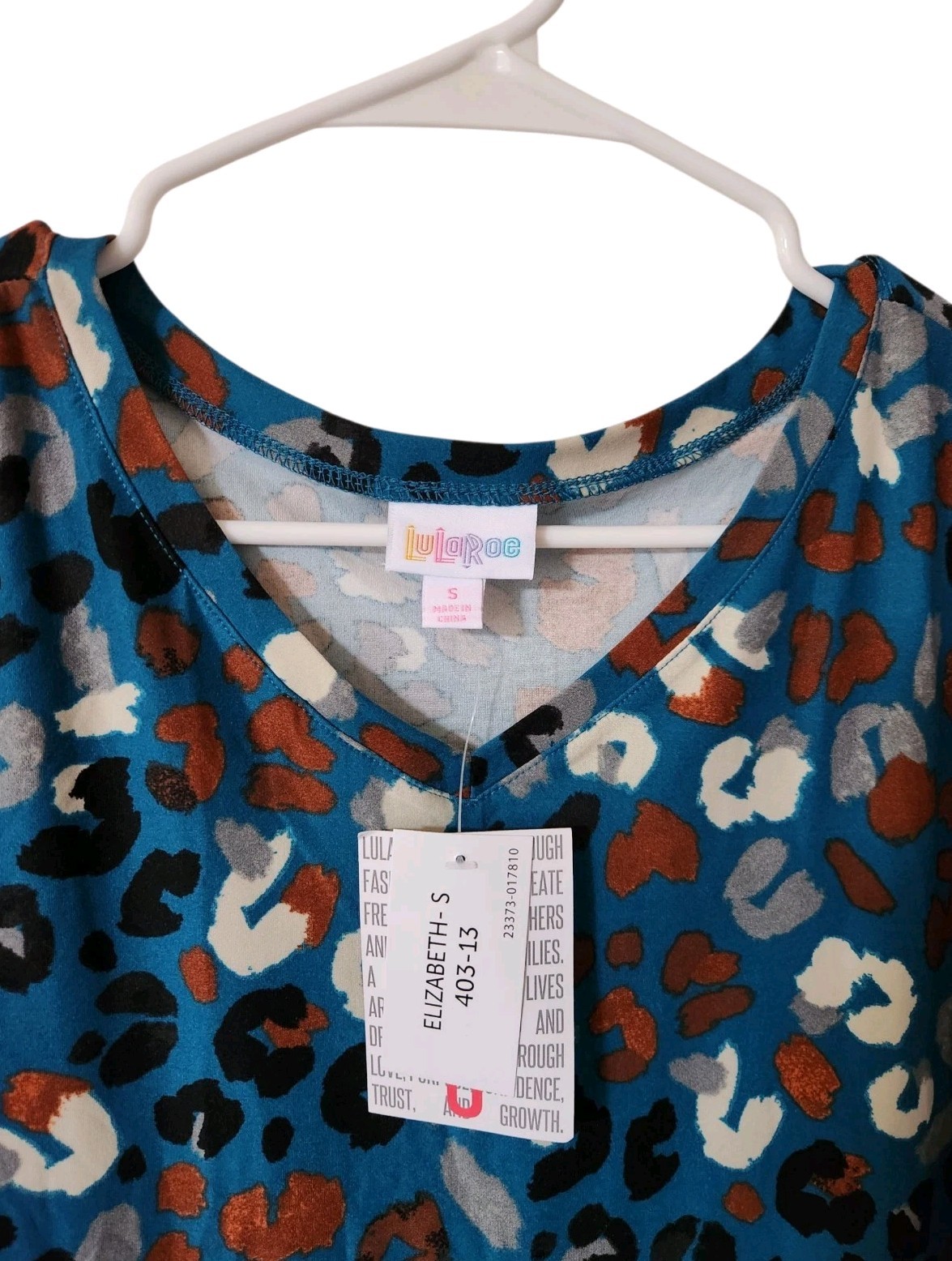 LulaRoe Leopard Cheetah Small Elizabeth TEAL Background Animal Print Spots New!