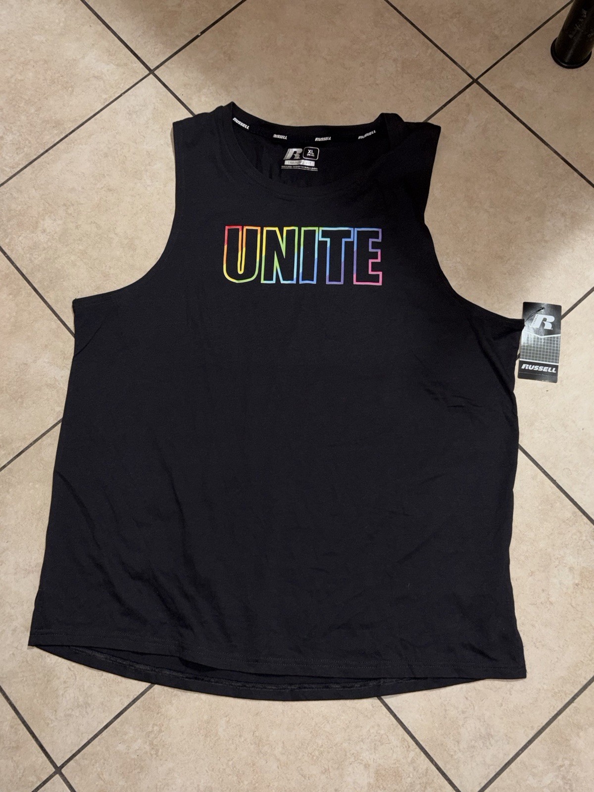 Russel Unisex Oversized Unite Tank Top Size: XL Black