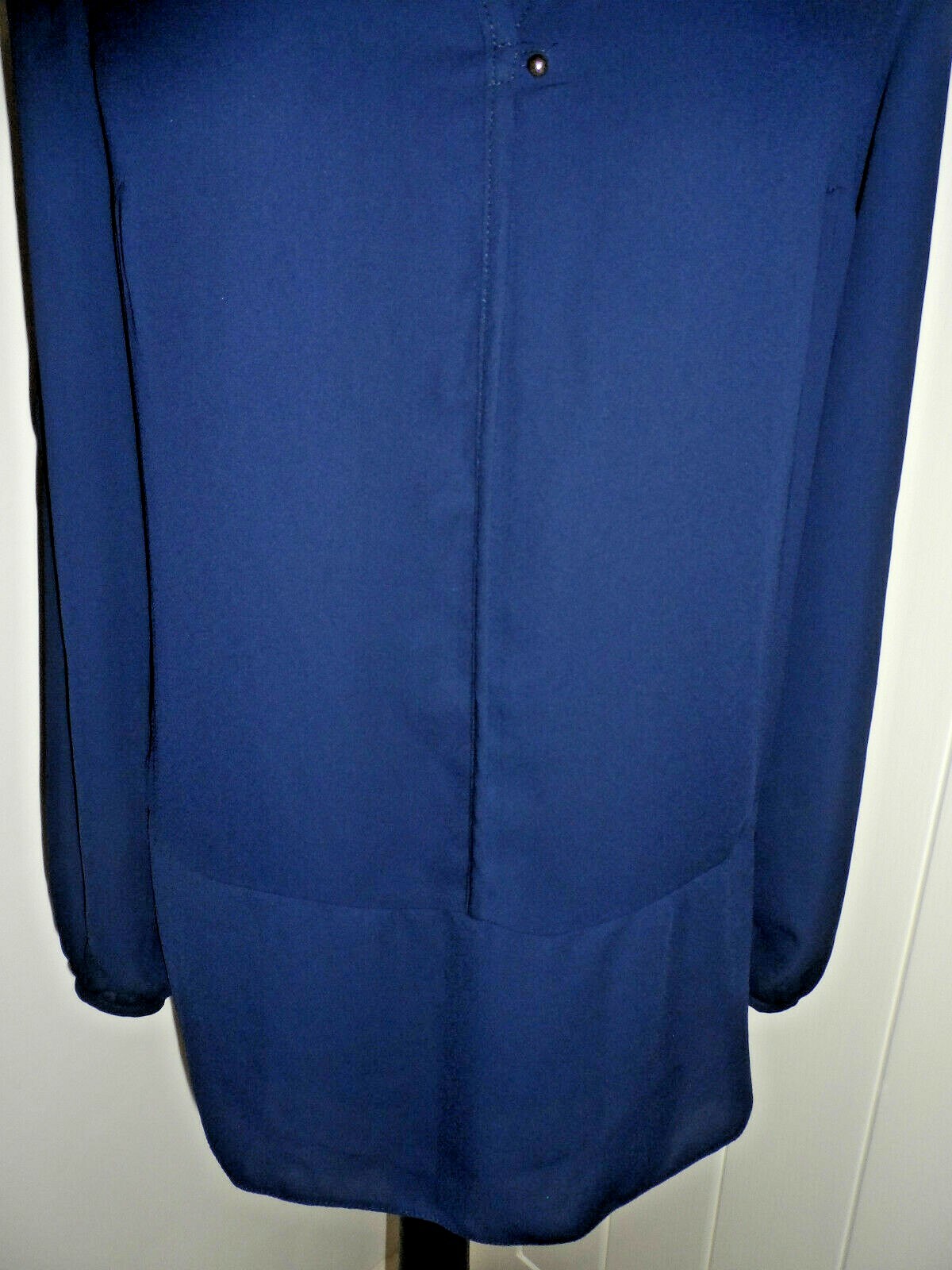 F&F Navy Blue Chiffon Long Sleeve Tunic UK 8-10 *in exc cond*