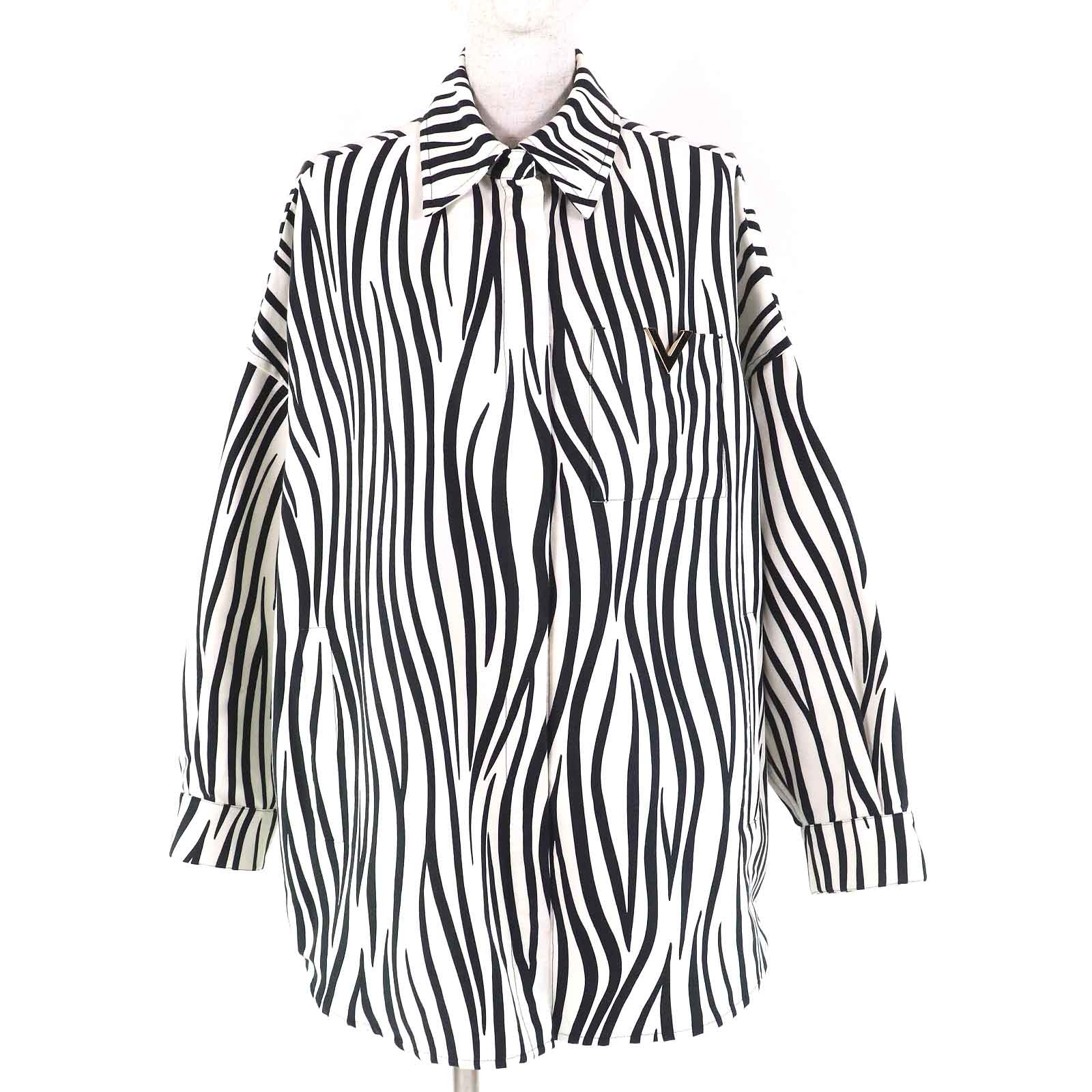 Valentino V Logo Metal Zebra Print Long Sleeve Shirt – DUTY FREE