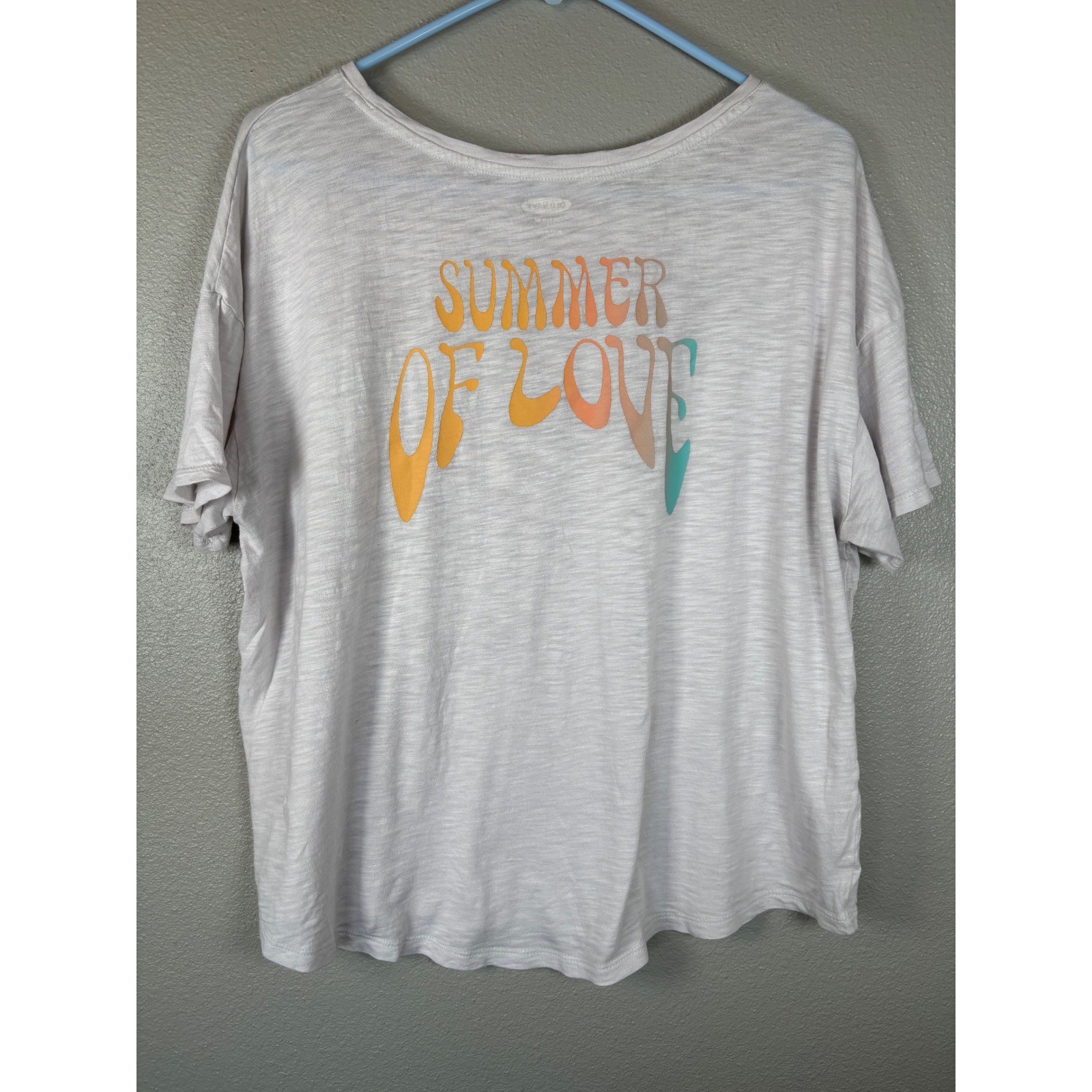 Old Navy The Easy Tee Women’s Large Summer of Love Palm Tree Graphic Tee Shirt