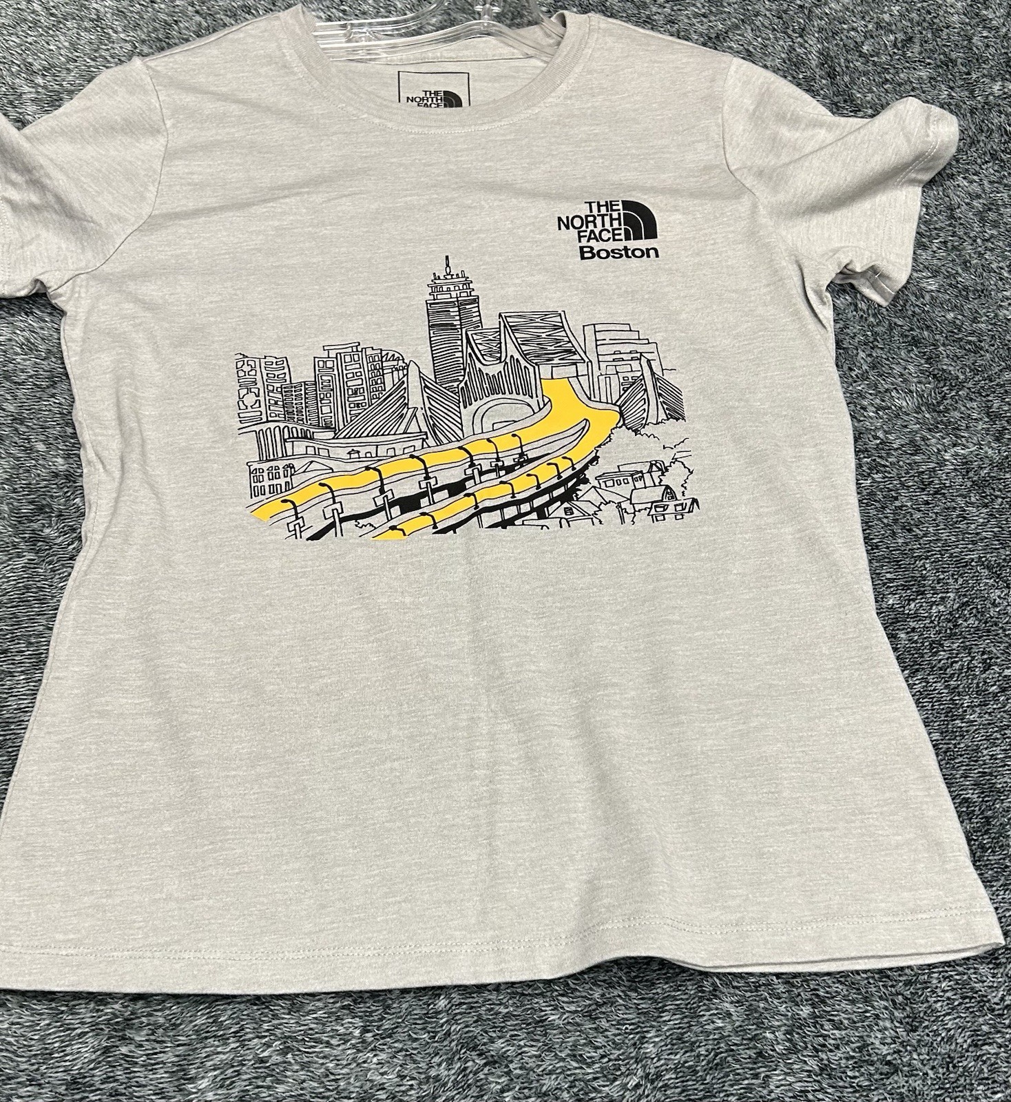North Face Womens Medium Gray Boston Skyline Graphic Tee Outdoor Running (A4)