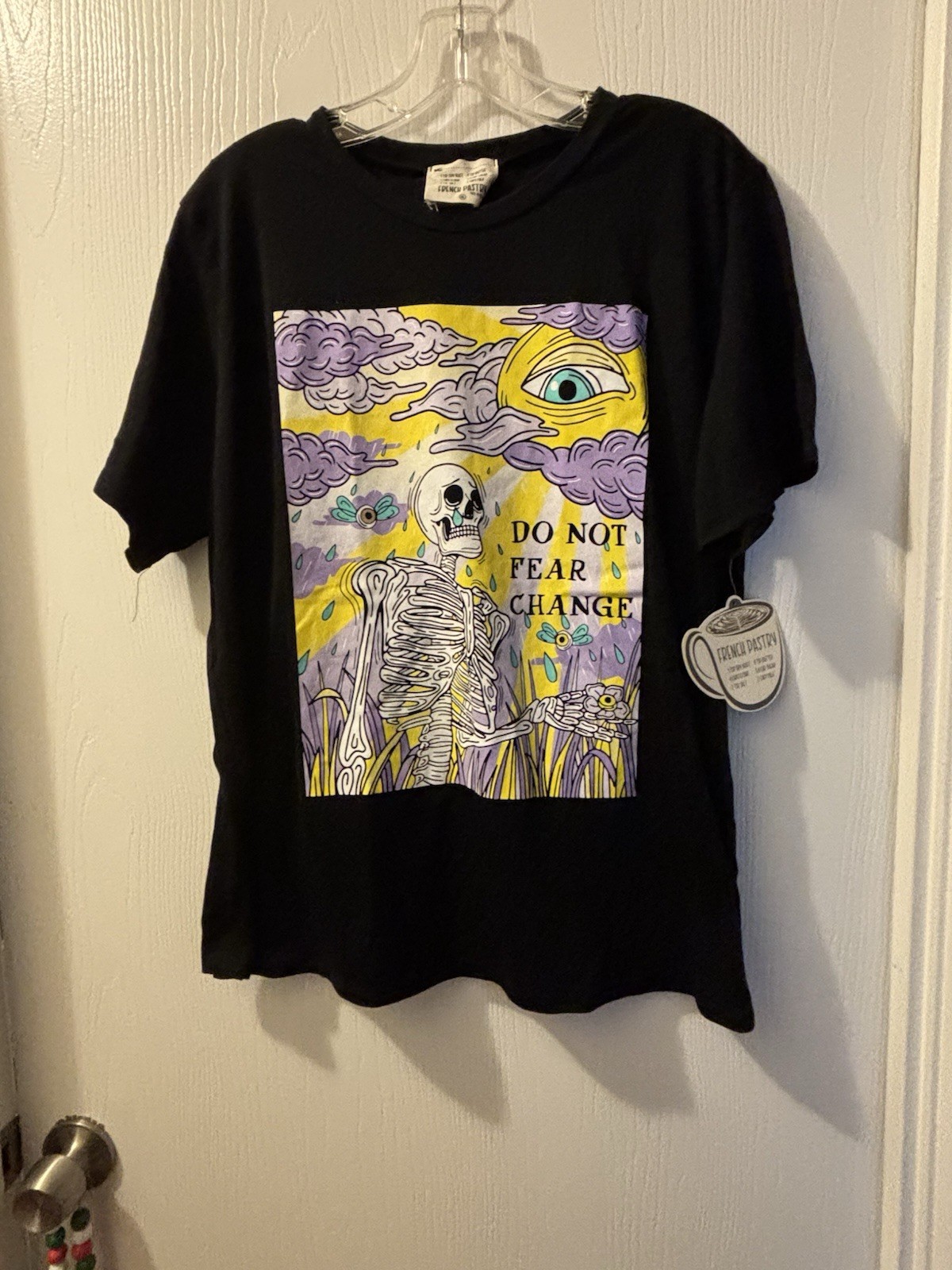 BRAND NEW WITH TAGS FRENCH PASTRY SHIRT EYE SKULL SKELETONS XL JUNIORS STYLE $24