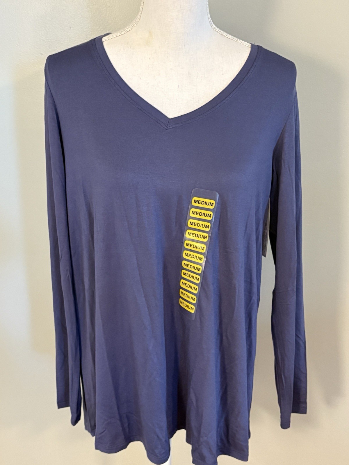 HUE Long Sleeve Legging Tee Women’s Size M Blue NWT