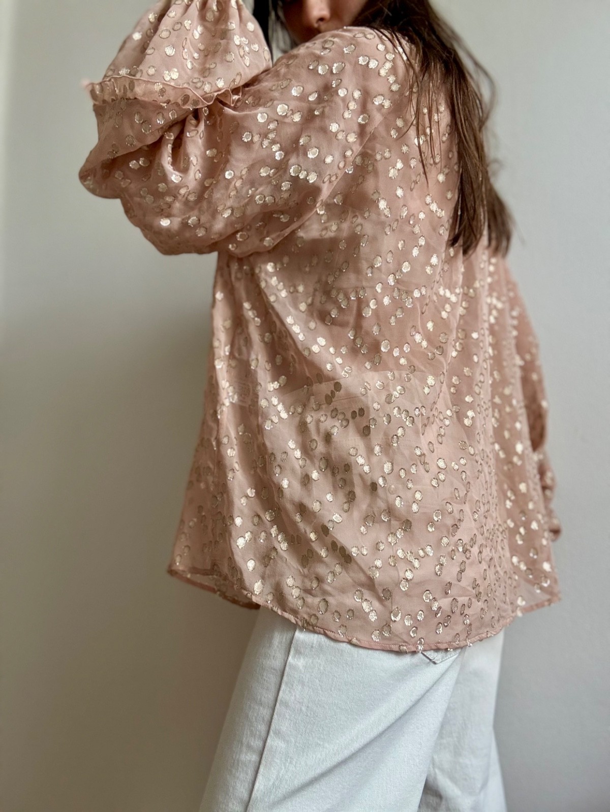 Luisa Cerano, new, pink balloon sleeves with a touch of gold, size 40