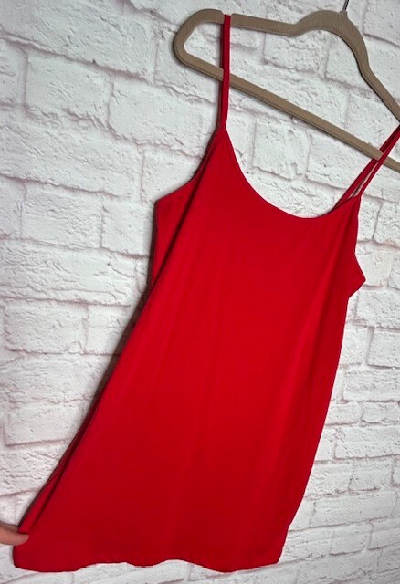 XL/1X/2X/3X New True Red Cotton Stretchy Knit Long Tank Top Extender Tee