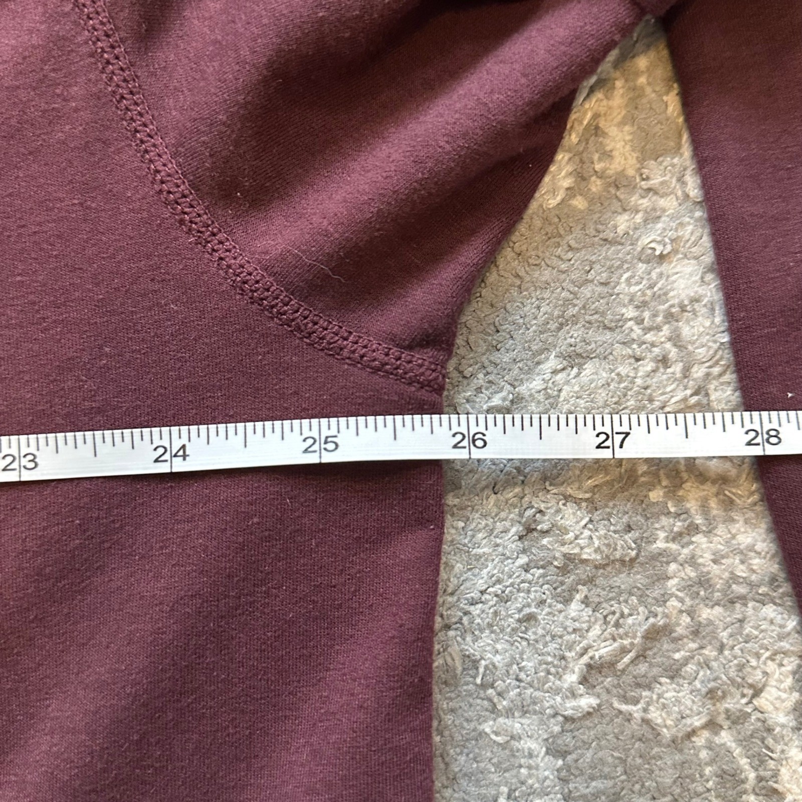 BYLT Premium Basics Drop Cut Long Sleeve Shirt Maroon Burgundy XXL Curved Hem