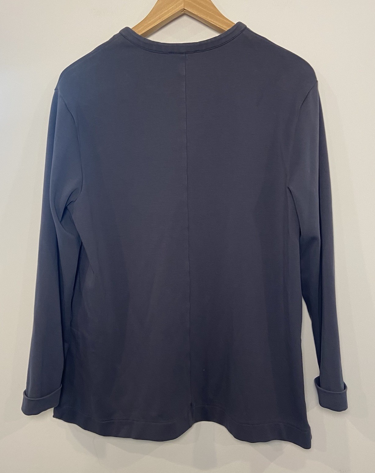 Haven Well Within Polished Lounge Split Neck Top Dark Gray Medium M