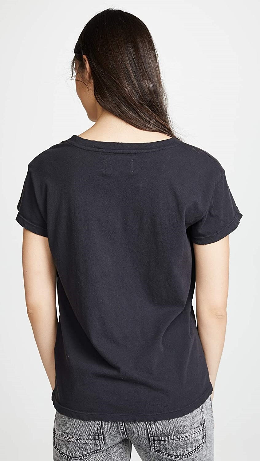 Current/Elliott 257242 Women’s The Relaxed Crewneck Tee Black Size 0
