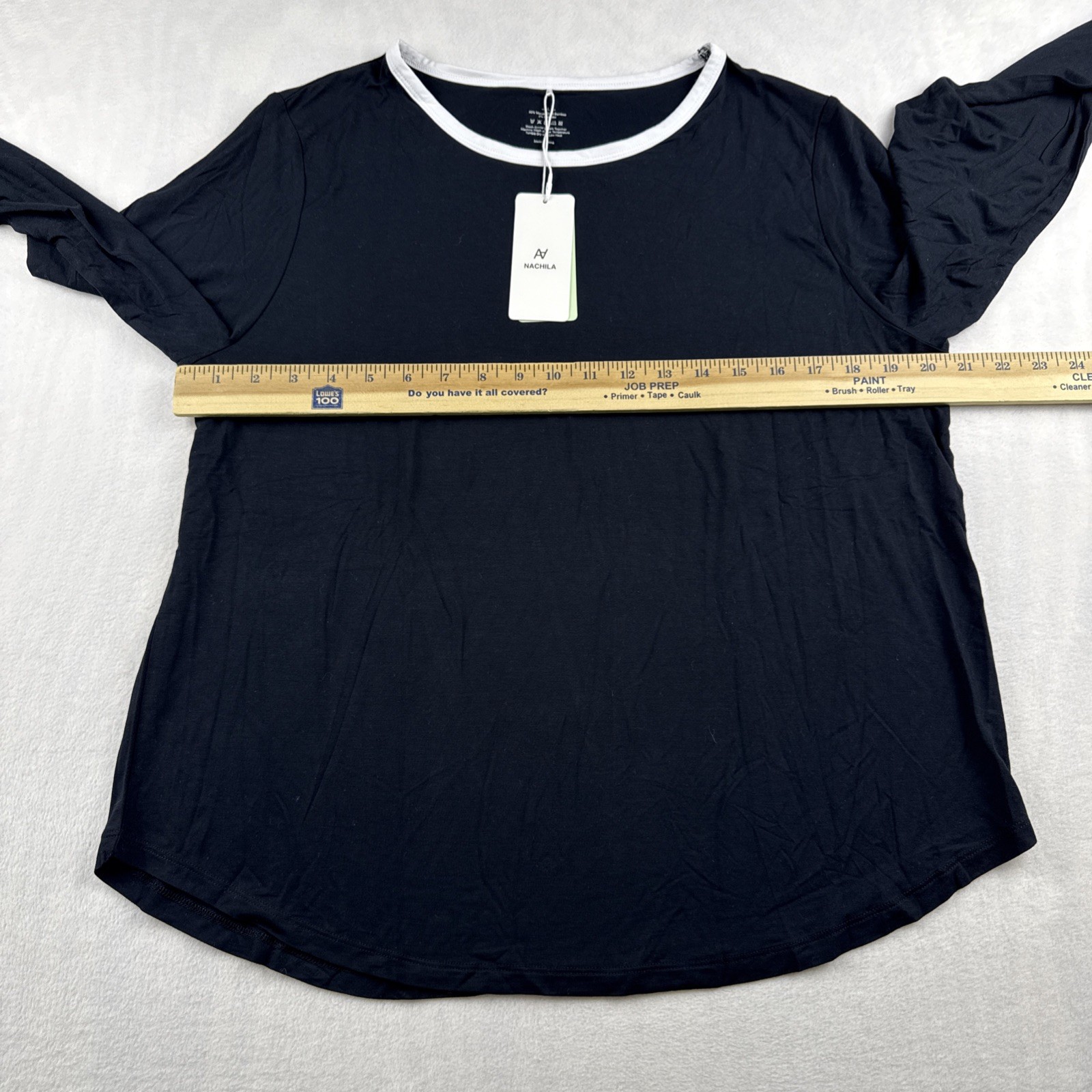 Nachila Womens Size Large Long Sleeve Bamboo Spandex Black New With Tags