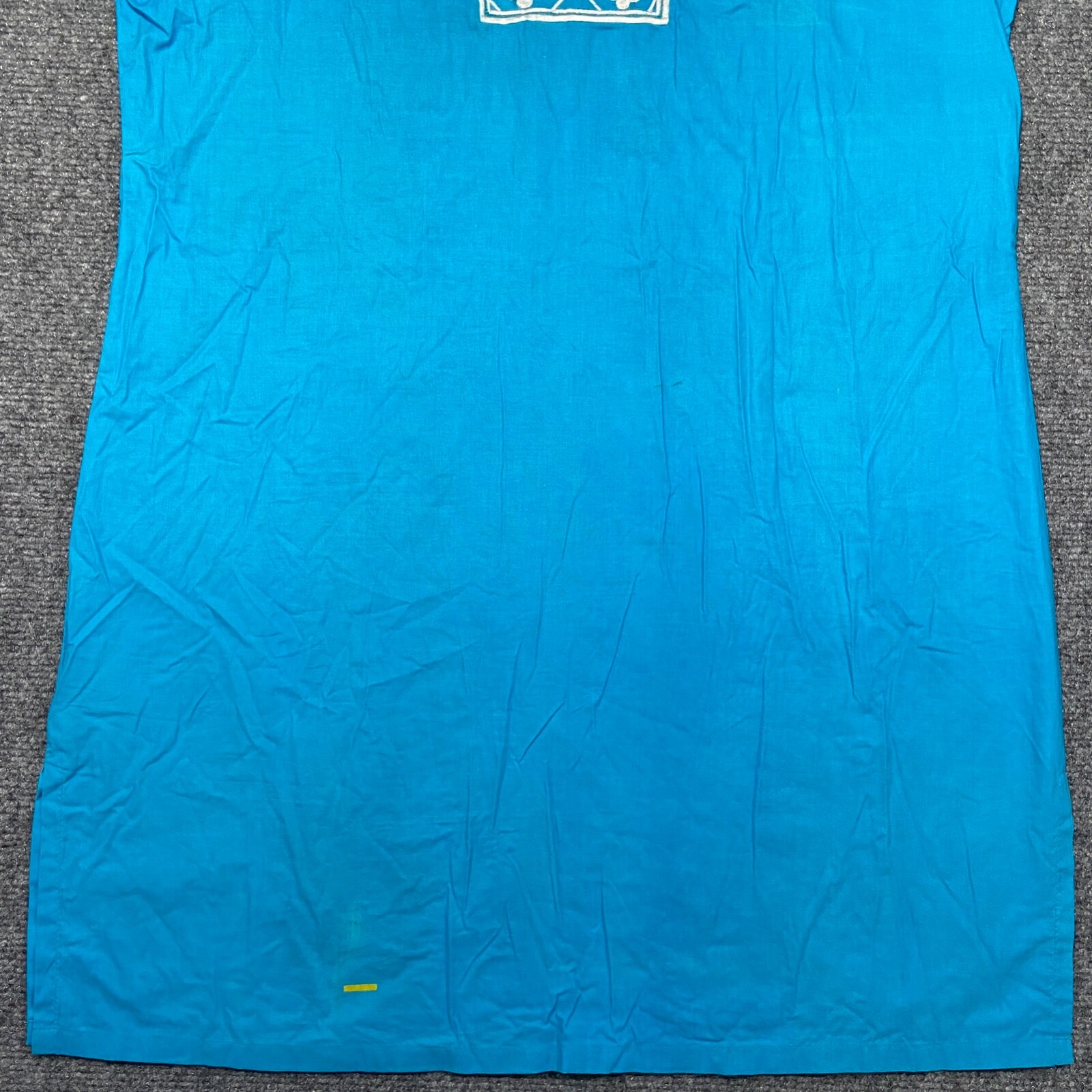 Top it Off Tunic Womens Small Blue WhiteThree Quarter Sleeve V Neck Cotton