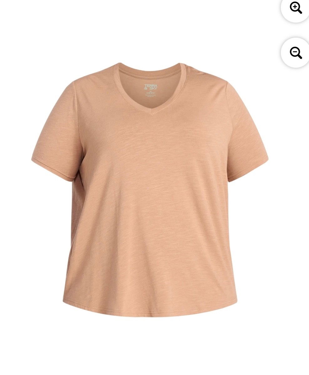 Terra & Sky Women’s Plus Size V-Neck Top SIze: 0X, 1X, 2X , 3X or 4X NWT