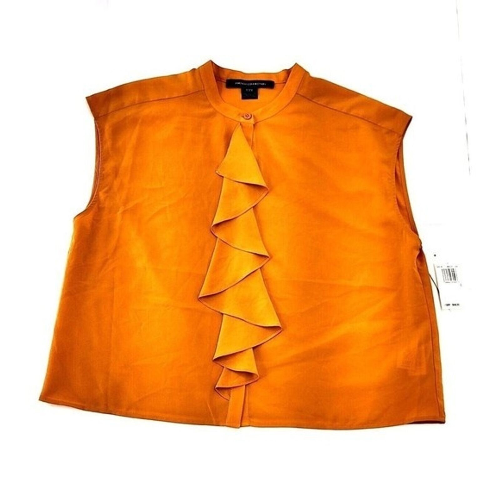 Classic Crepe Light Polly Blouse Top by French Connection – Golden Oak Size 8