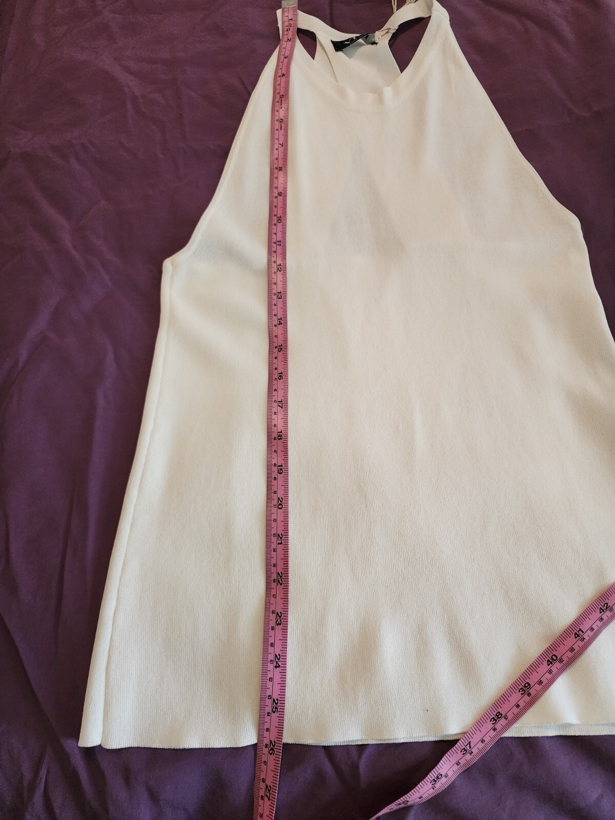 VICI knitted Halter, Size Xl, Cream, Rayon Nylon Blend, NWT