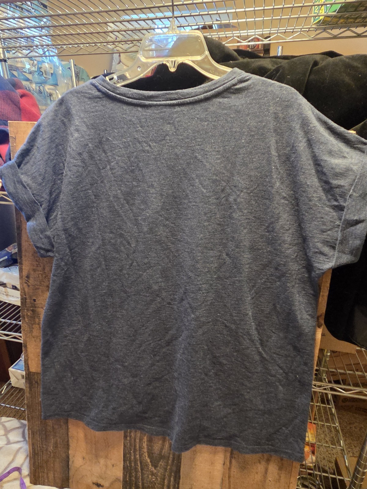 Womens Style & Co. Shirt In Blue And Blue And Light Blue Inlay Around Collar