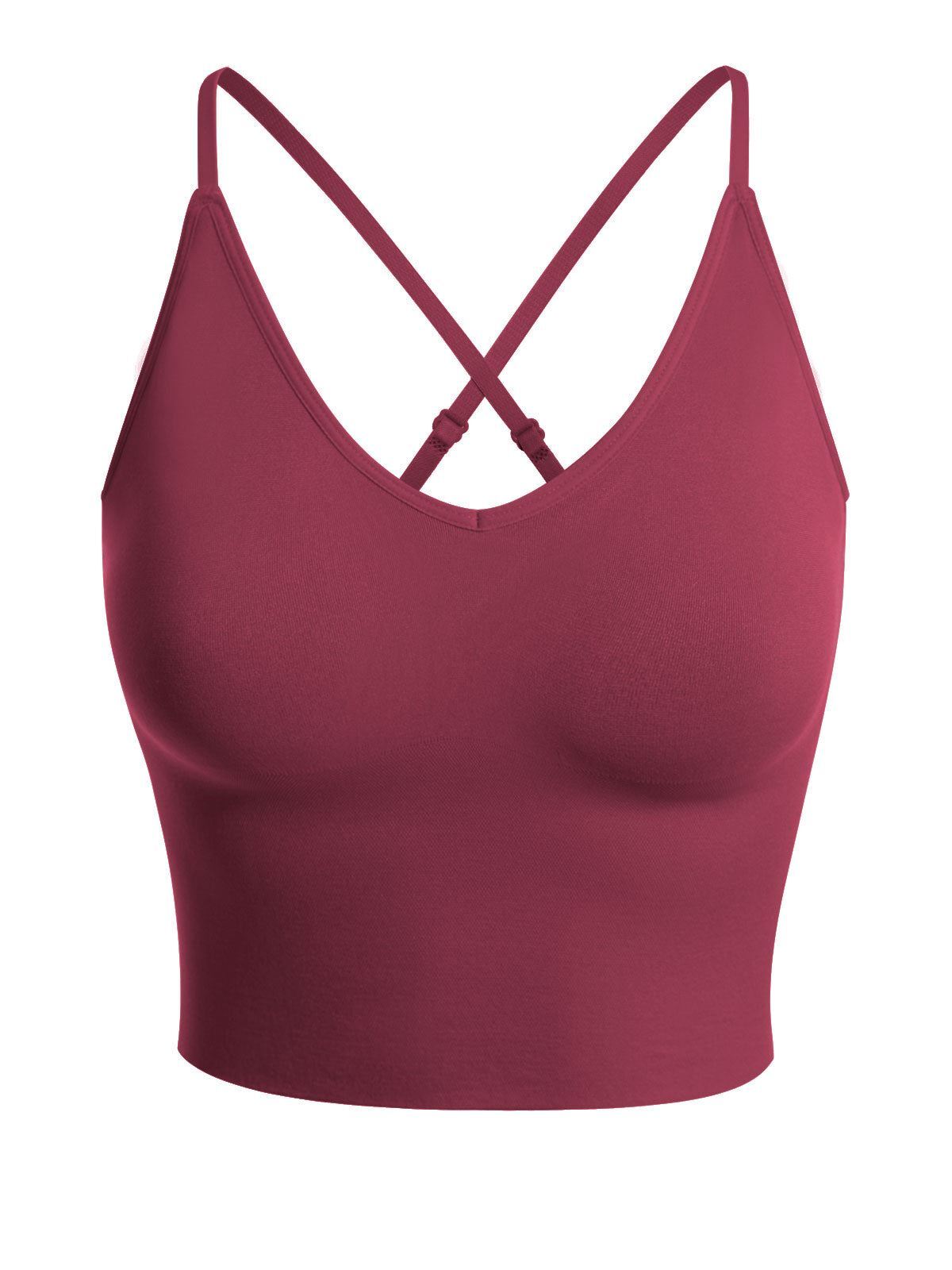 MixMatchy Seamless Padded Workout Sports Bra Cami Cropped Yoga Tank Top