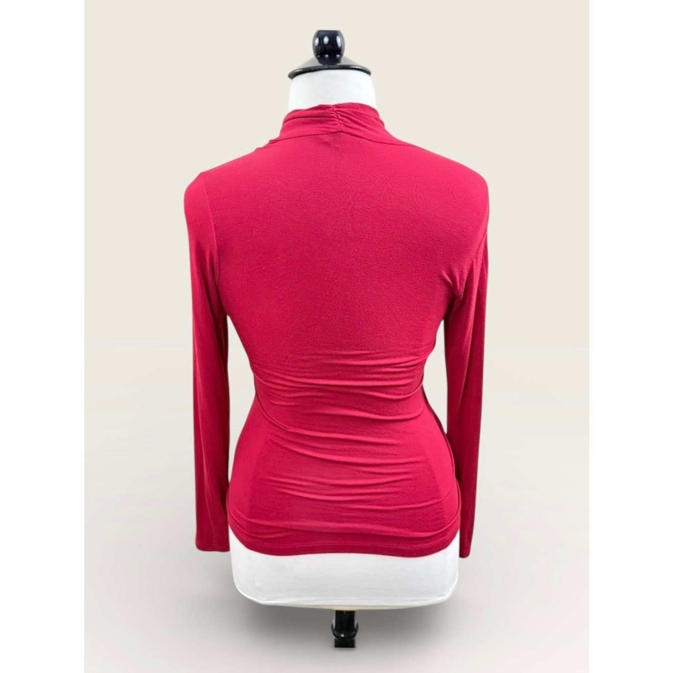 CAbi Red Deep V Twist Front Long Sleeves Top, Size L