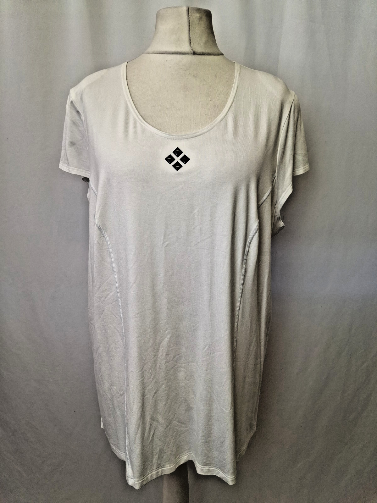 Women’s Mona Lisa White Short Sleeve Top Jersey UK22 Mabel Jame Camisole E5692