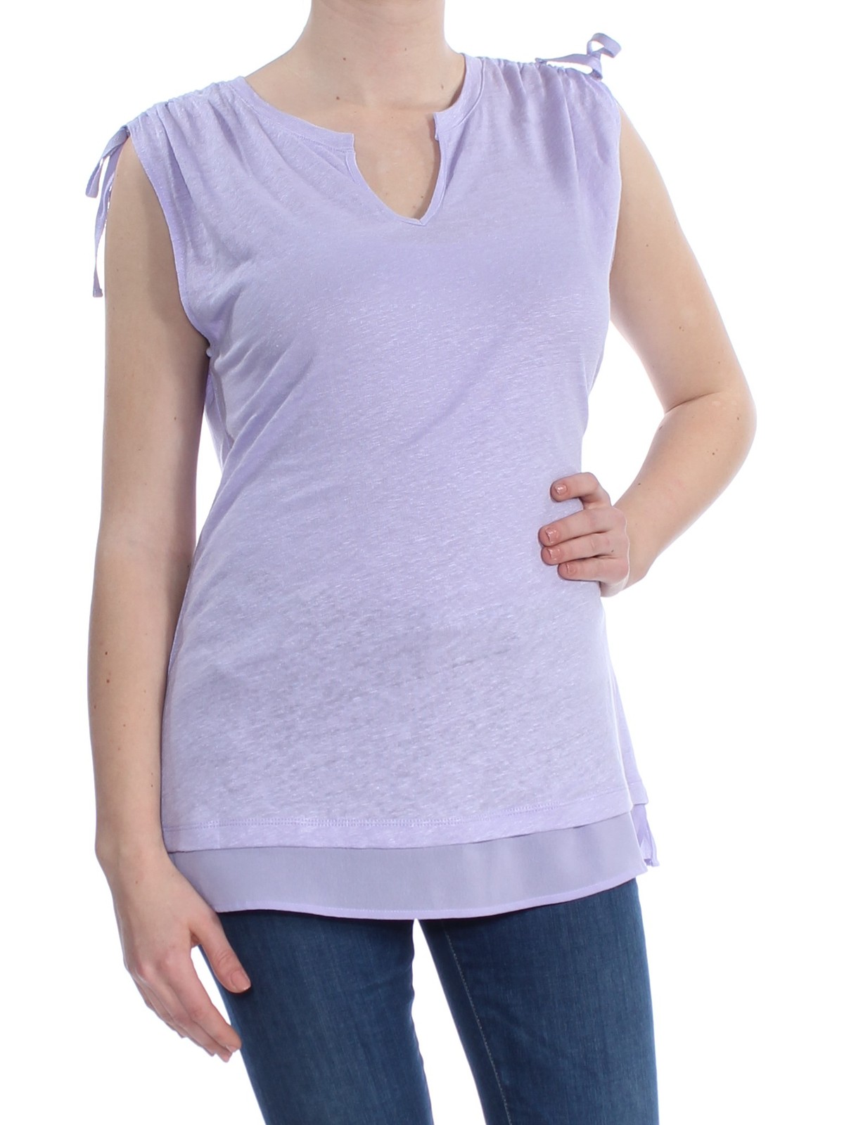 SANCTUARY Womens T-Shirt Tie Sleeveless V Neck