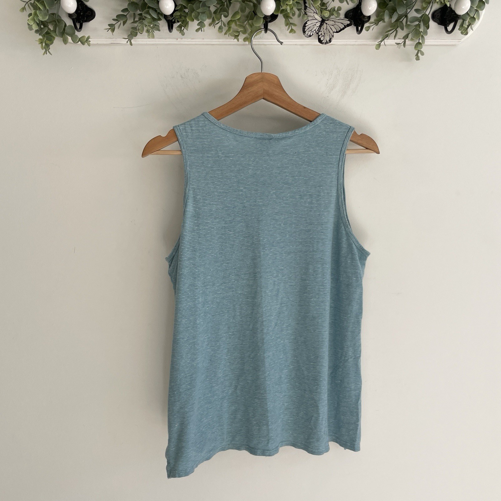 Patagonia Blue And White Striped Hemp And Organic Cotton Casual Tank Top Size M