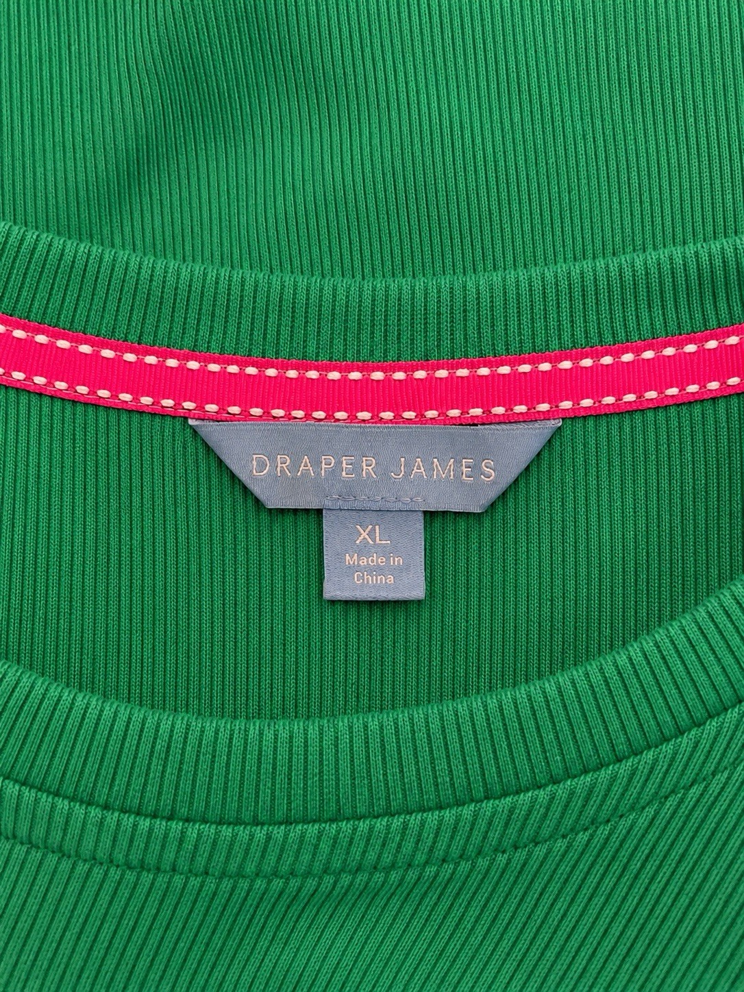 Draper James XL Green Ribbed Flutter Sleeve Top Lace Eyelet Trim Women’s Blouse