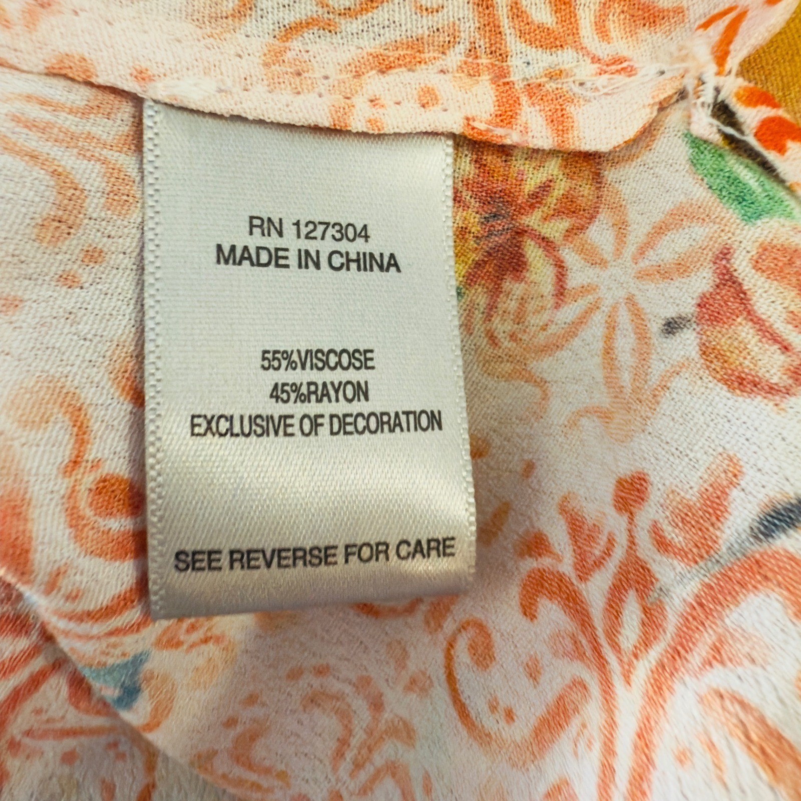 John Mark Womens 3X Orange Blue Embroidered VNeck Tunic NWT