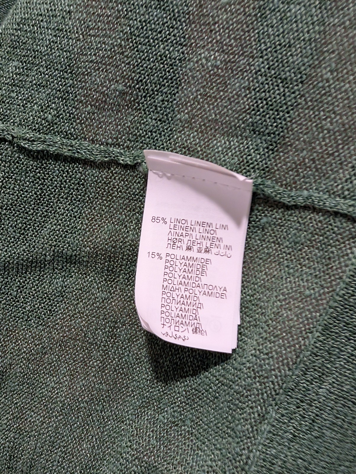 Brunello Cucinelli Linen Blend Monili Bead Long Sleeve Knit Top Green – Size S