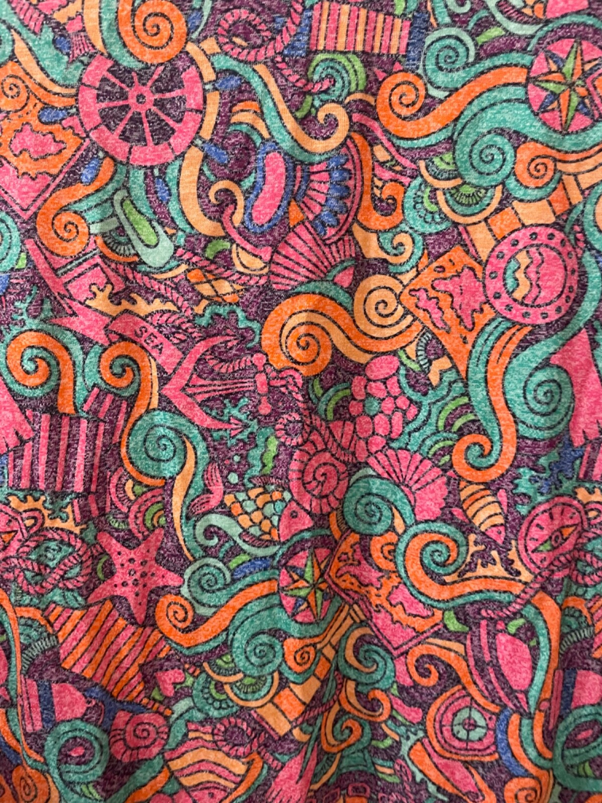 LuLaRoe Perfect T Top Swing Shirt Small NWT Pink/Purple/Blue Aquatic Theme Soft!