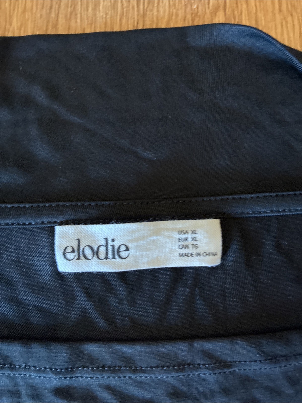 Elodie Women’s Size XL Black Stretchy Boatneck Long Sleeve Top
