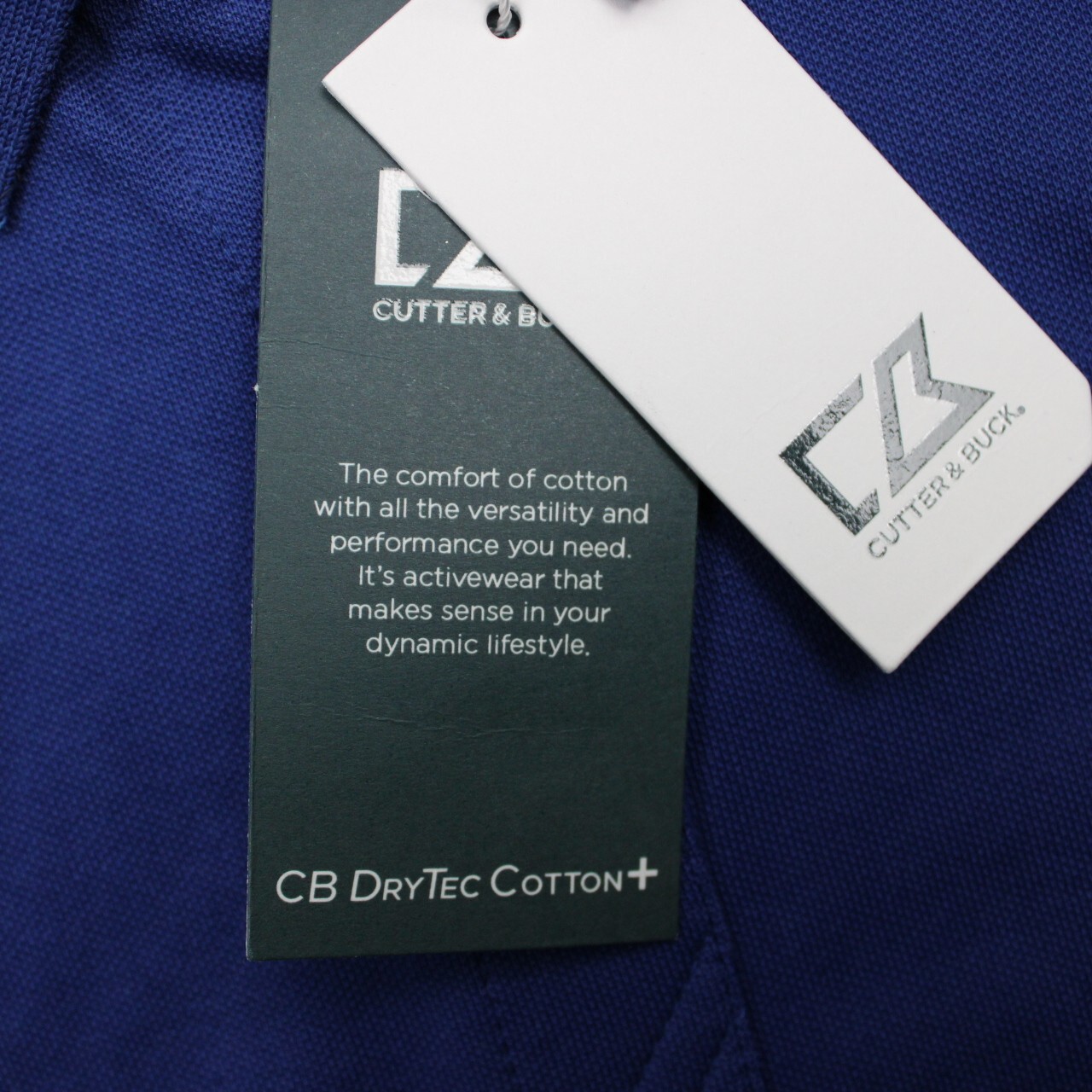 Cutter & Buck Polo Shirt NWT Womens XL Blue CB DryTec Cotton+ S/S Pullover