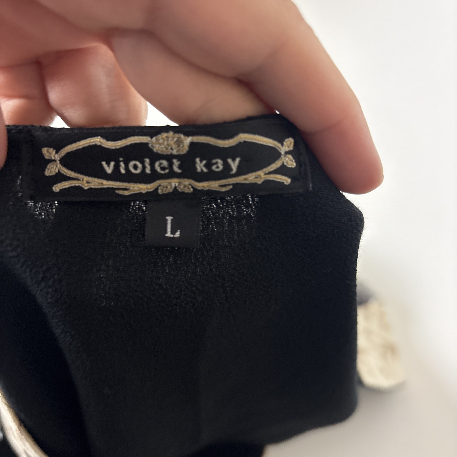 Violet Kay / Spencer Alexis Size L Black Ivory Mixed Fabric Topper Jacket blouse