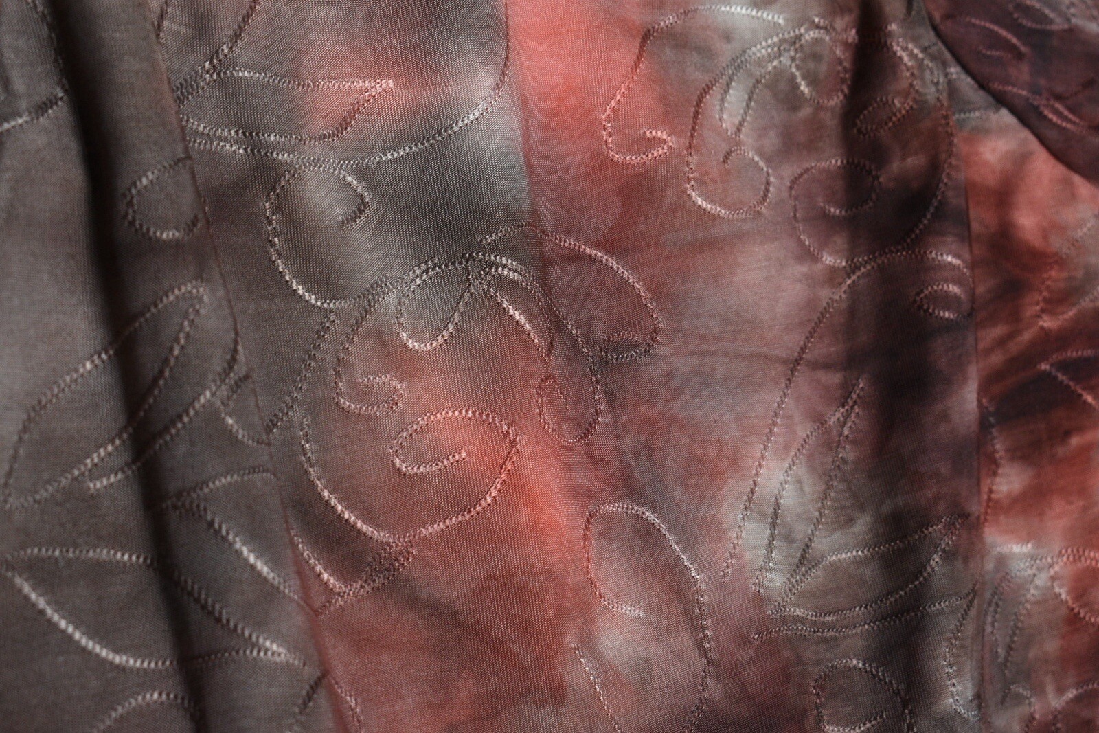 Boho Gathered Panel Blouse Flutter Sleeves Lined Fairy Tie Dye Abstract Design