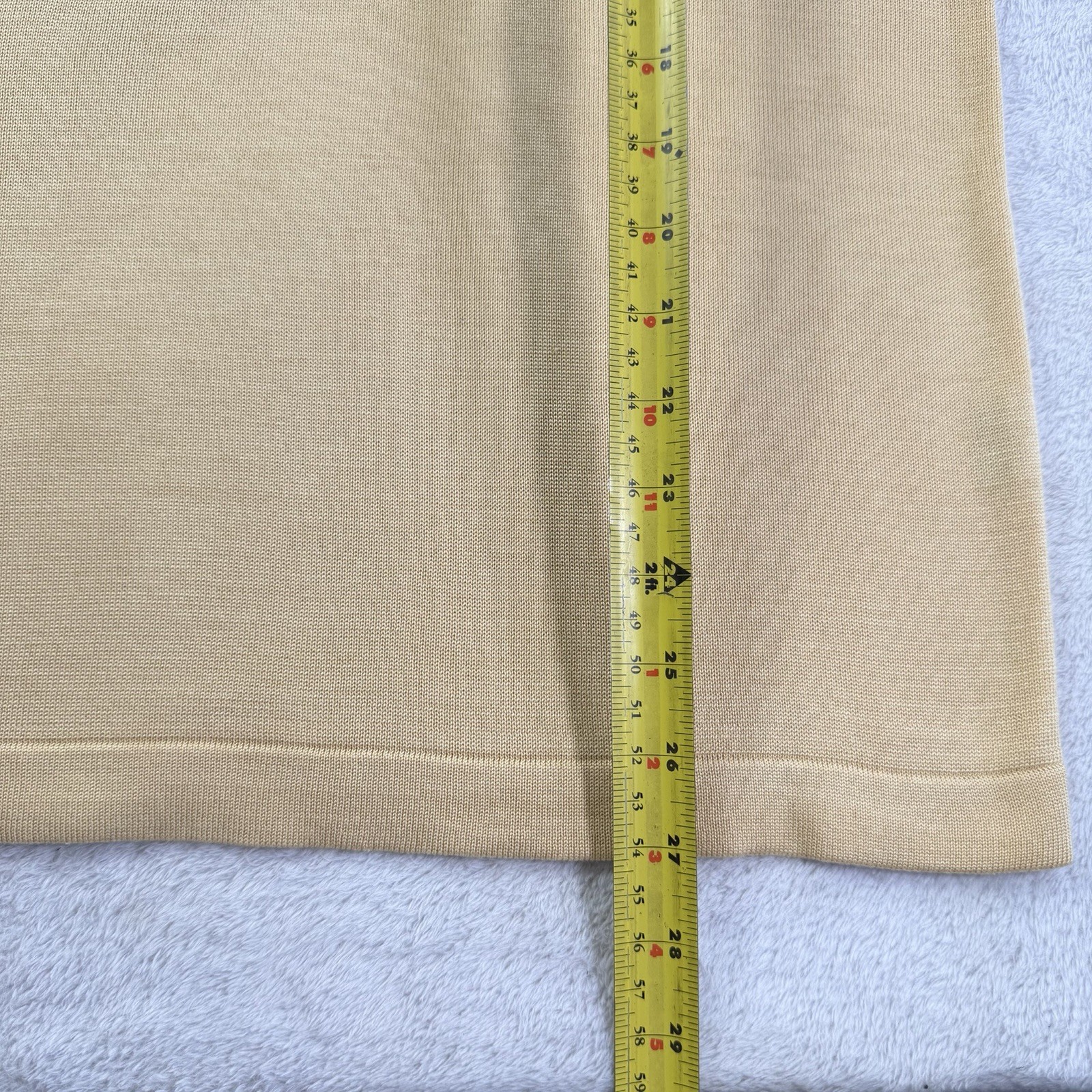 VTG Linda Allard Ellen Tracy Silk Knit Shell Top Saffron NWT Medium Boat Neck