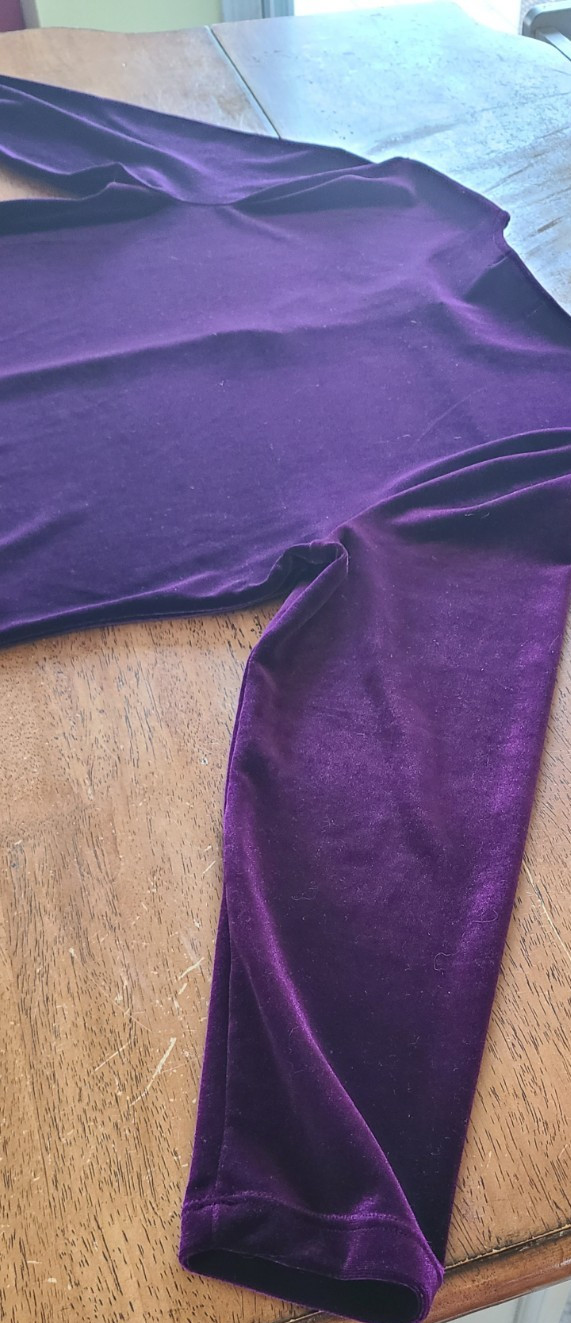 Lauren Ralph Lauren Women’s Purple Velvet Keyhole Front Blouse Tunic Top Size PL