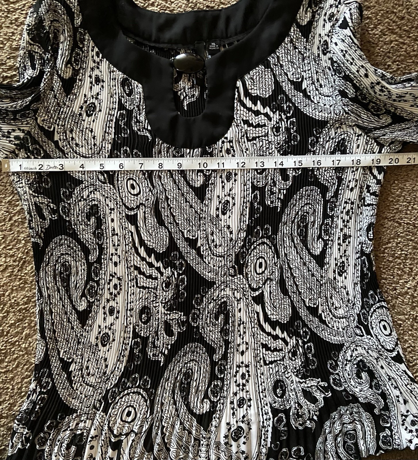 VTG Essentials by Milano Women’s XL Plisse Paisley Blouse/Top Y2K Whimsigoth 90s