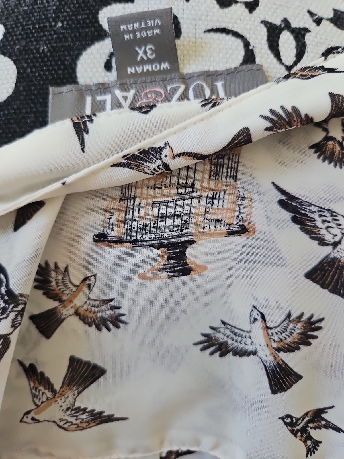 Roz And Ali Womens Bird Cage Sheer Tunic Size 3X