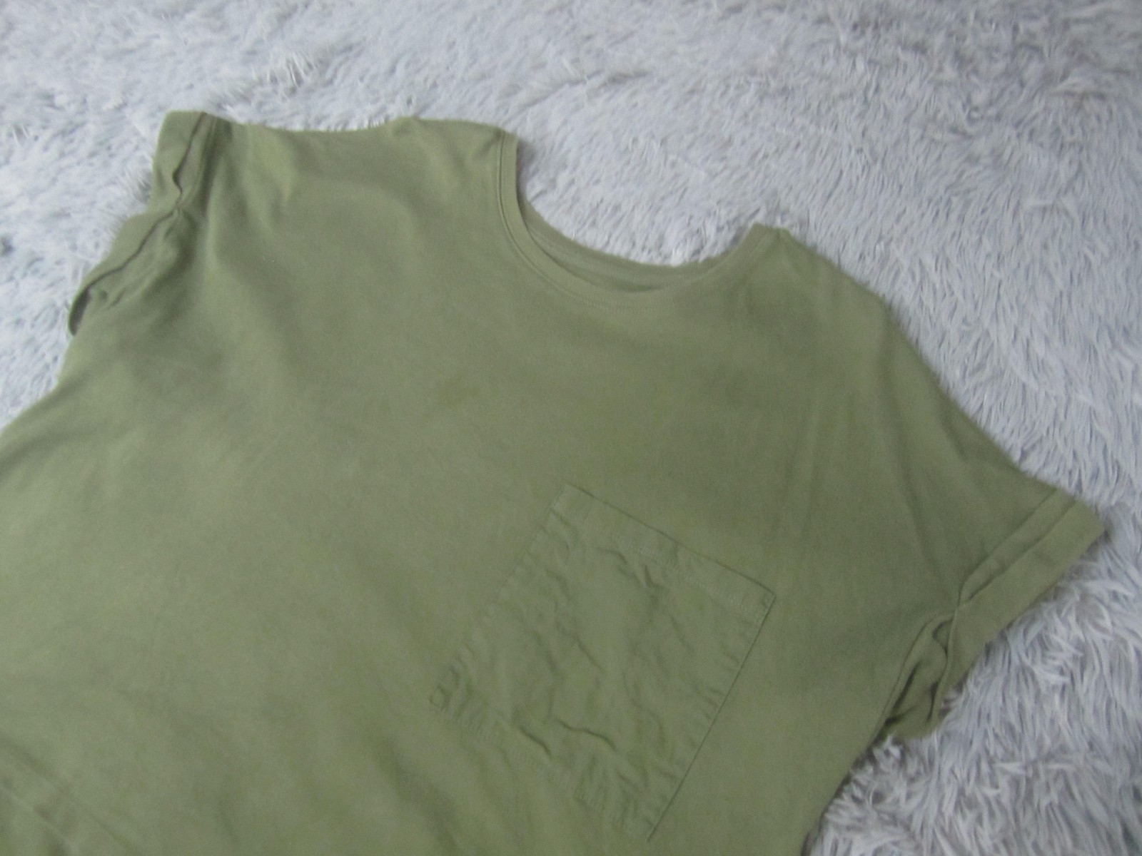 Avia Shirt Womens Large 12-14 Green Pocket Crew Neck Short Sleeve Basic Tee Top