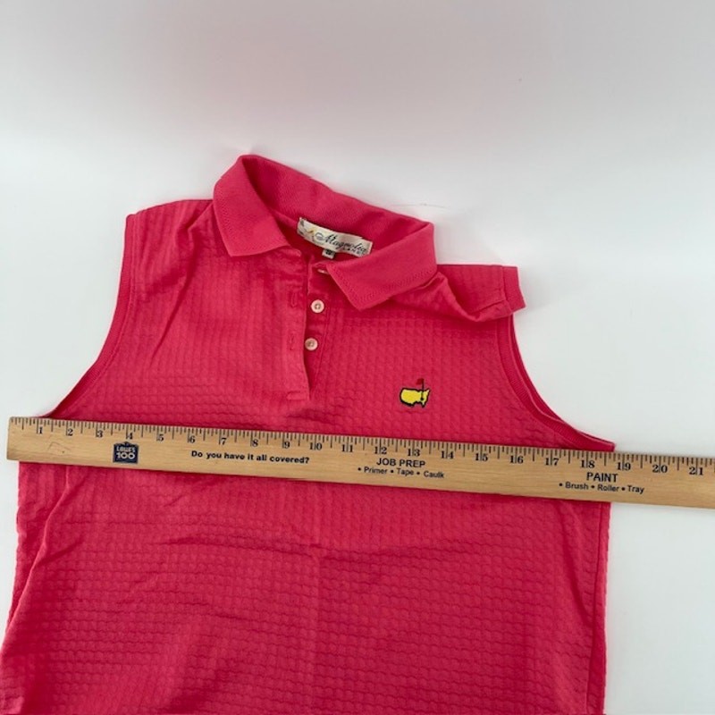 VTG Magnolia Lane Masters Sleeveless Top Womens S Pink Waffle Knit Preppy Logo