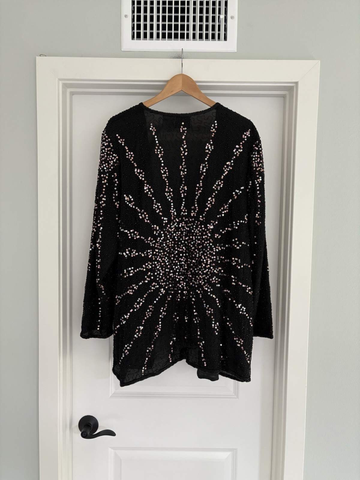 VTG jean for joseph le bon silk long sequined sun cardigan size 22