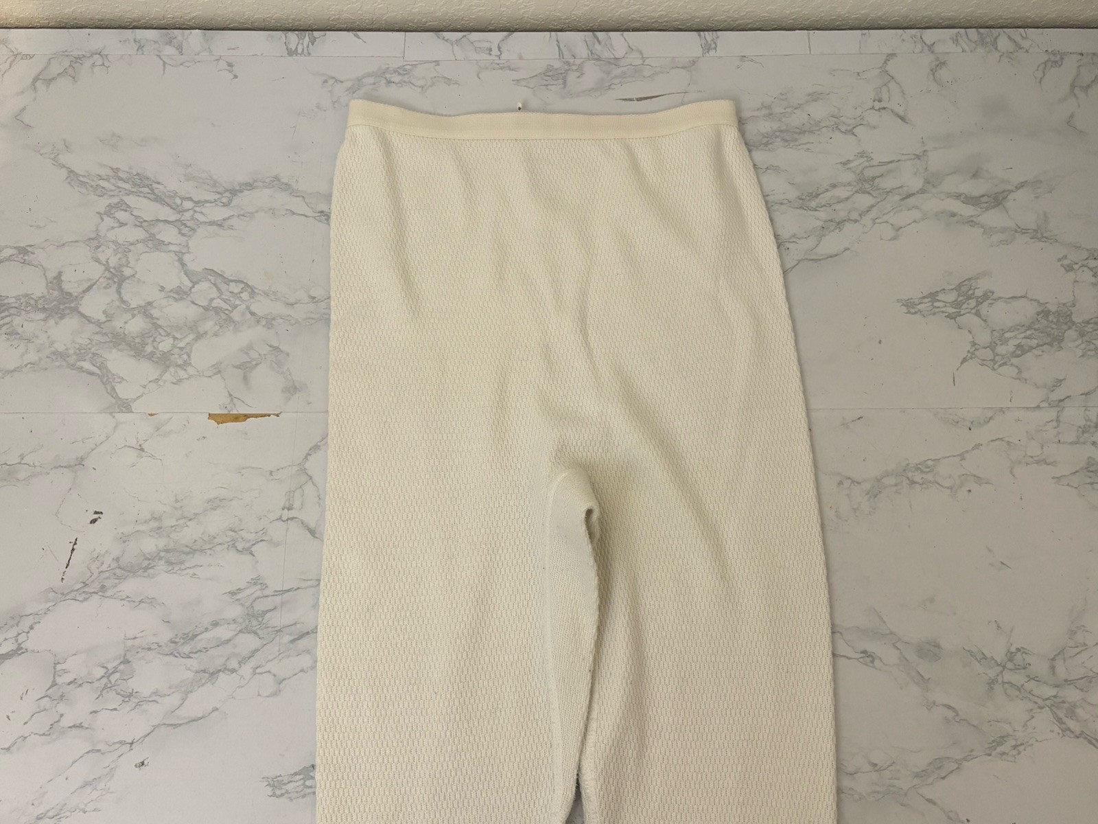 Vintage Mervyns Partners Top And Bottoms Womens Medium Ribbed Set White K2