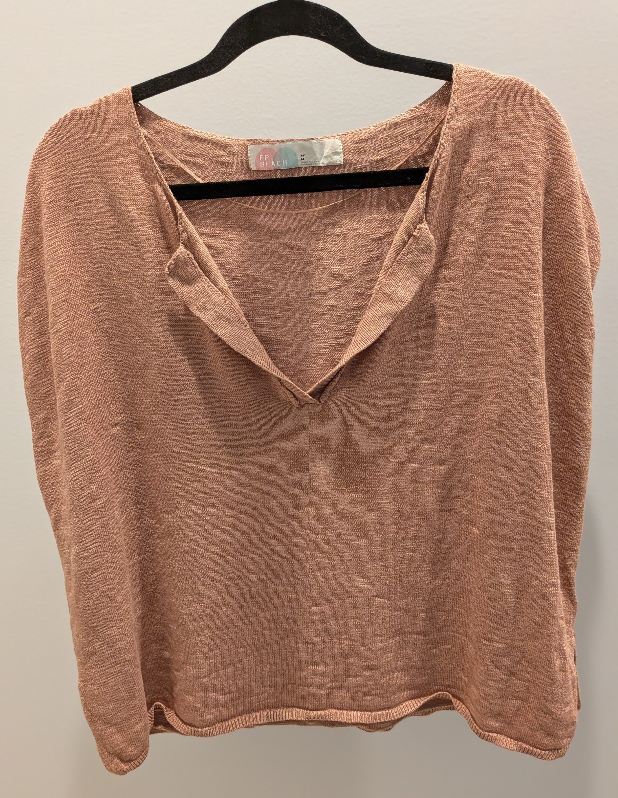 FREE PEOPLE FP Beach Marina Del Sol Sweater Top Sleeveless Boho Brown Medium M