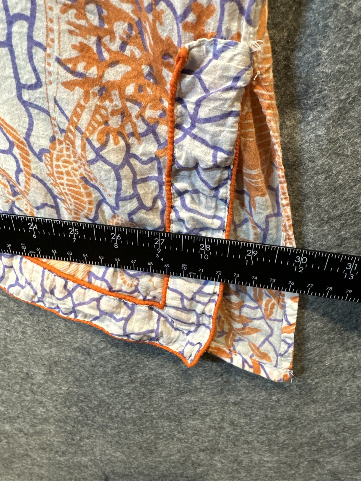 Sakkas Americas Long Sleeve Cotton Tunic Top 3X Orange White Boho Beach Vols