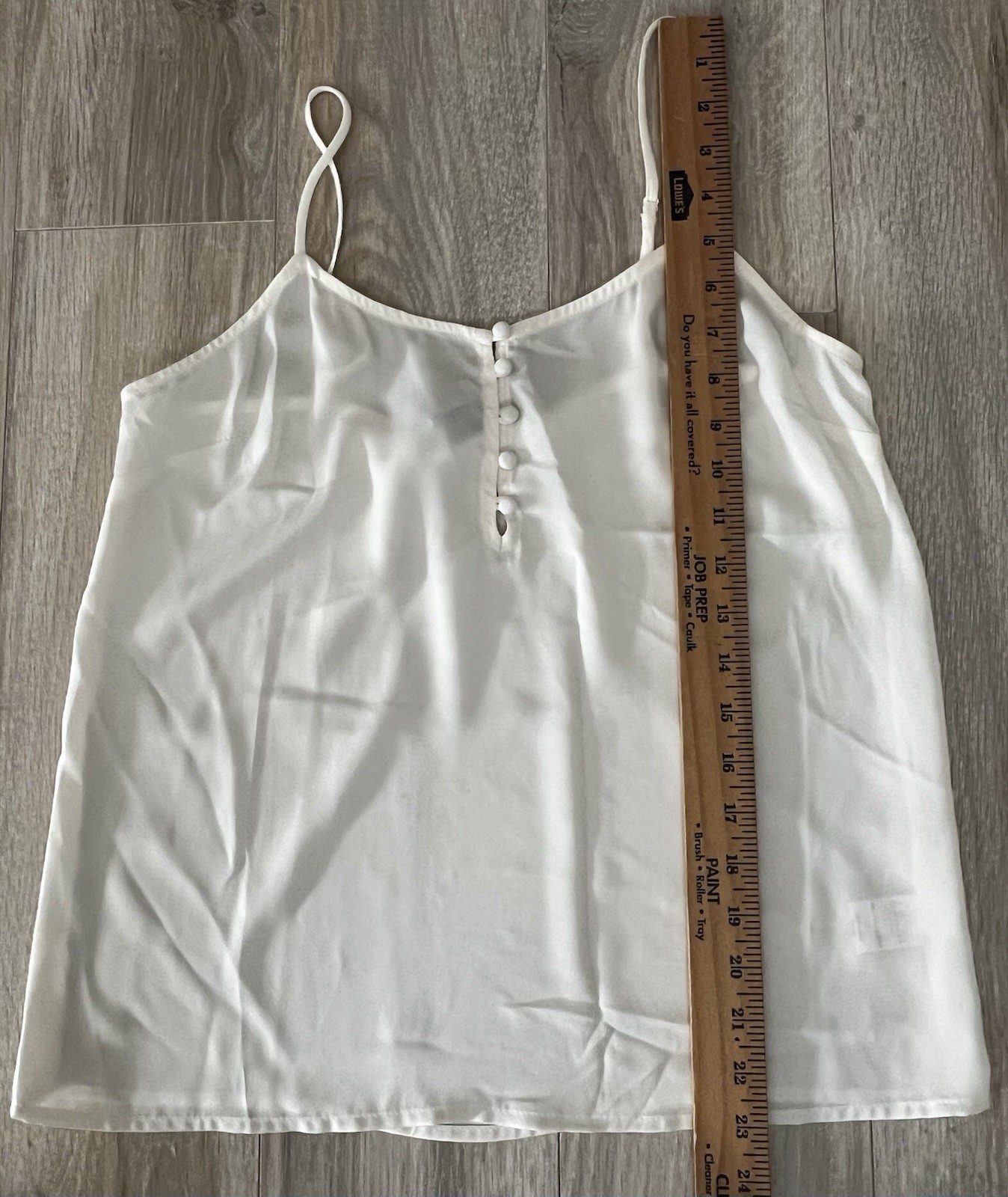 L’Academie Los Angeles Womens Top S White Button Pullover Tank Cami Adj Strap.