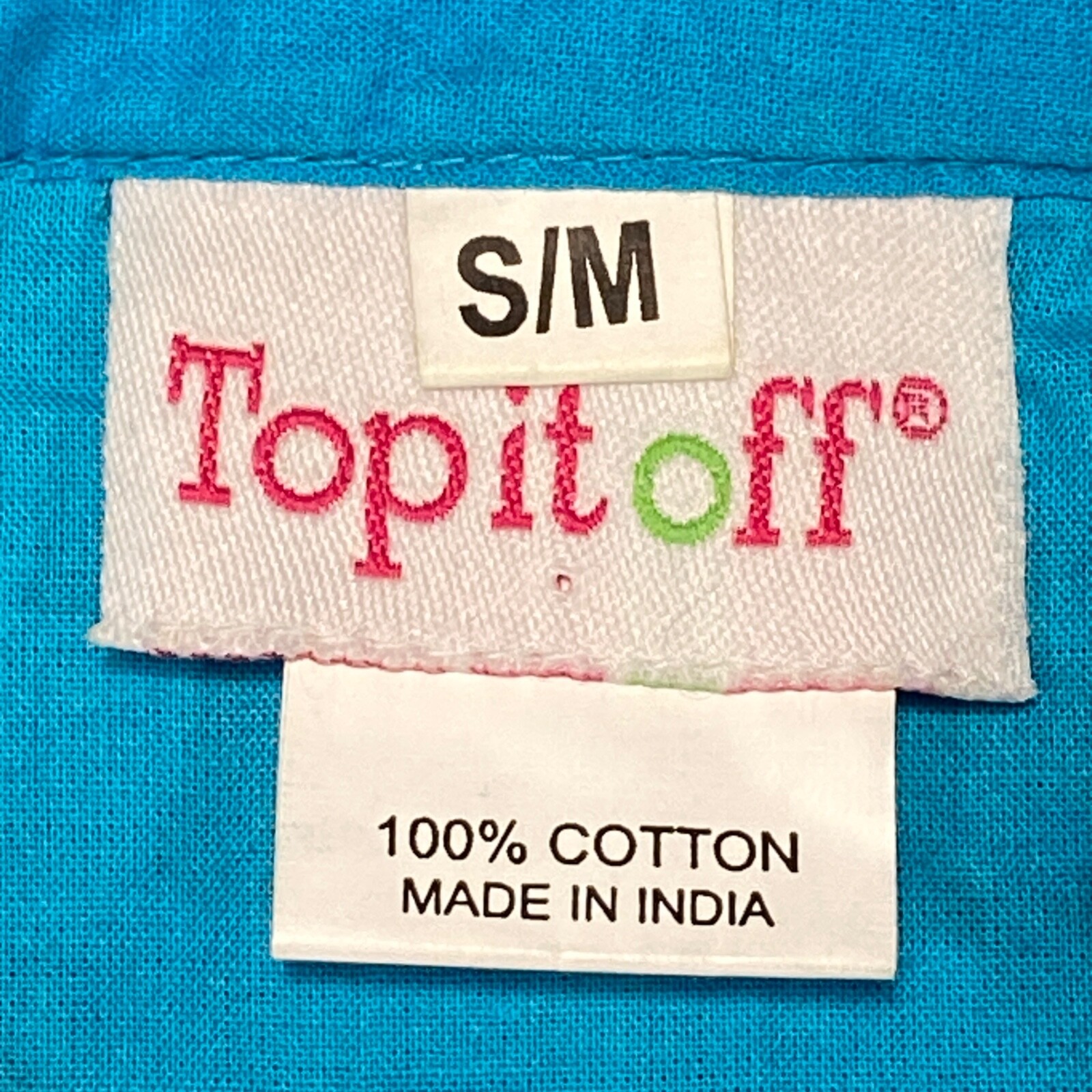 Top it Off Tunic Womens Small Blue WhiteThree Quarter Sleeve V Neck Cotton