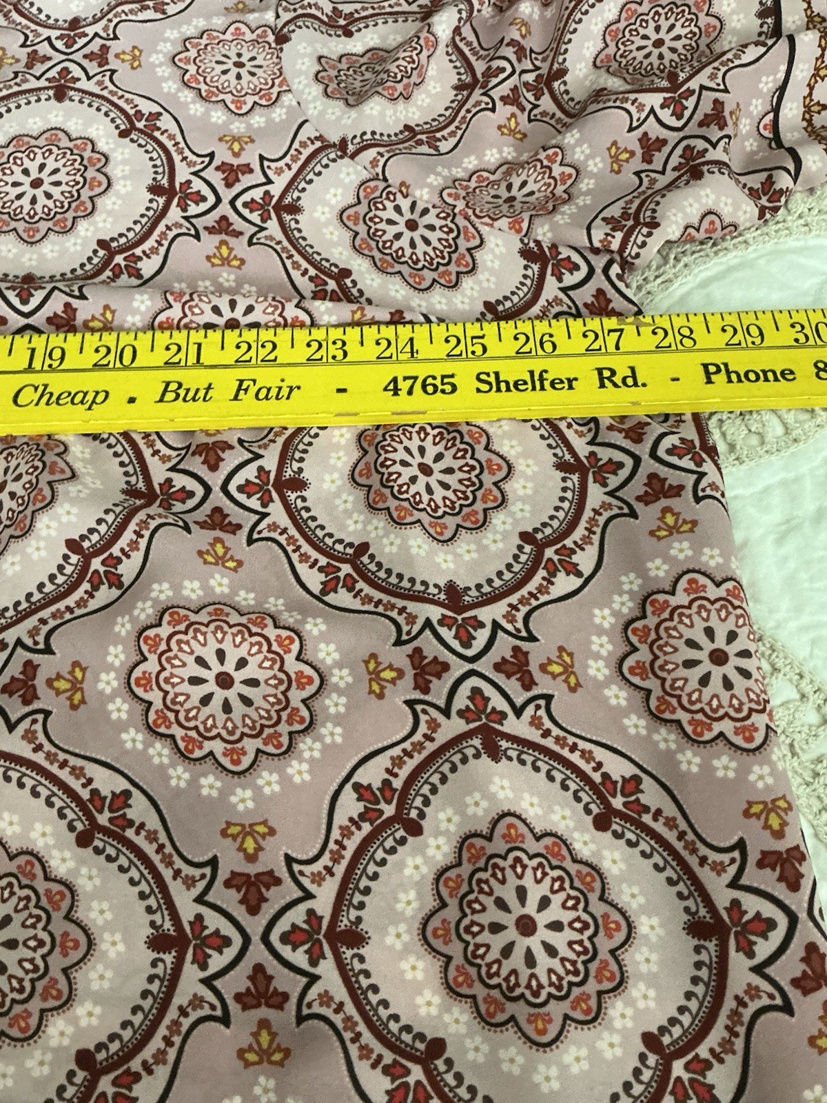 Violet & Claire Tunic Blouse (3X) Beige Brown Pink 3/4 Sleeve, Slits Easy Care