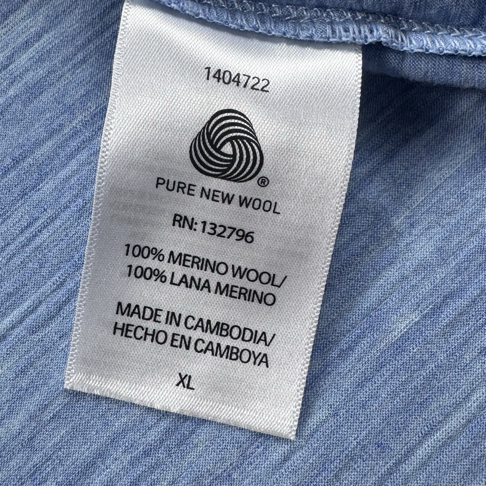 Segments Women XL 100% Merino Wool Baselayer Shirt Long Sleeve Blue