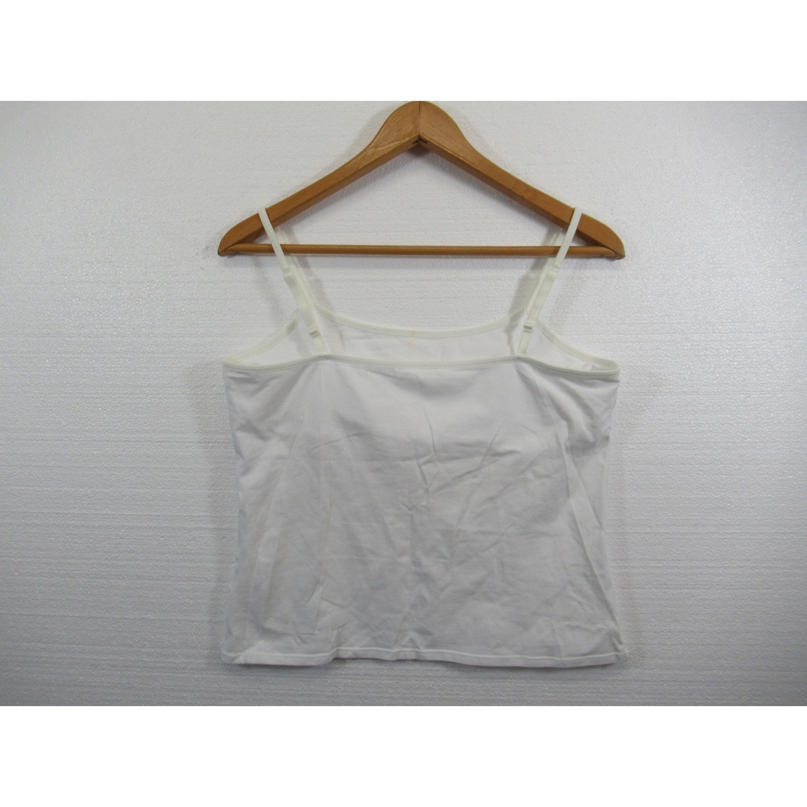 Vintage Y2K J Jill Cropped Camisole Tank Women Large White Built in Bra Stretch