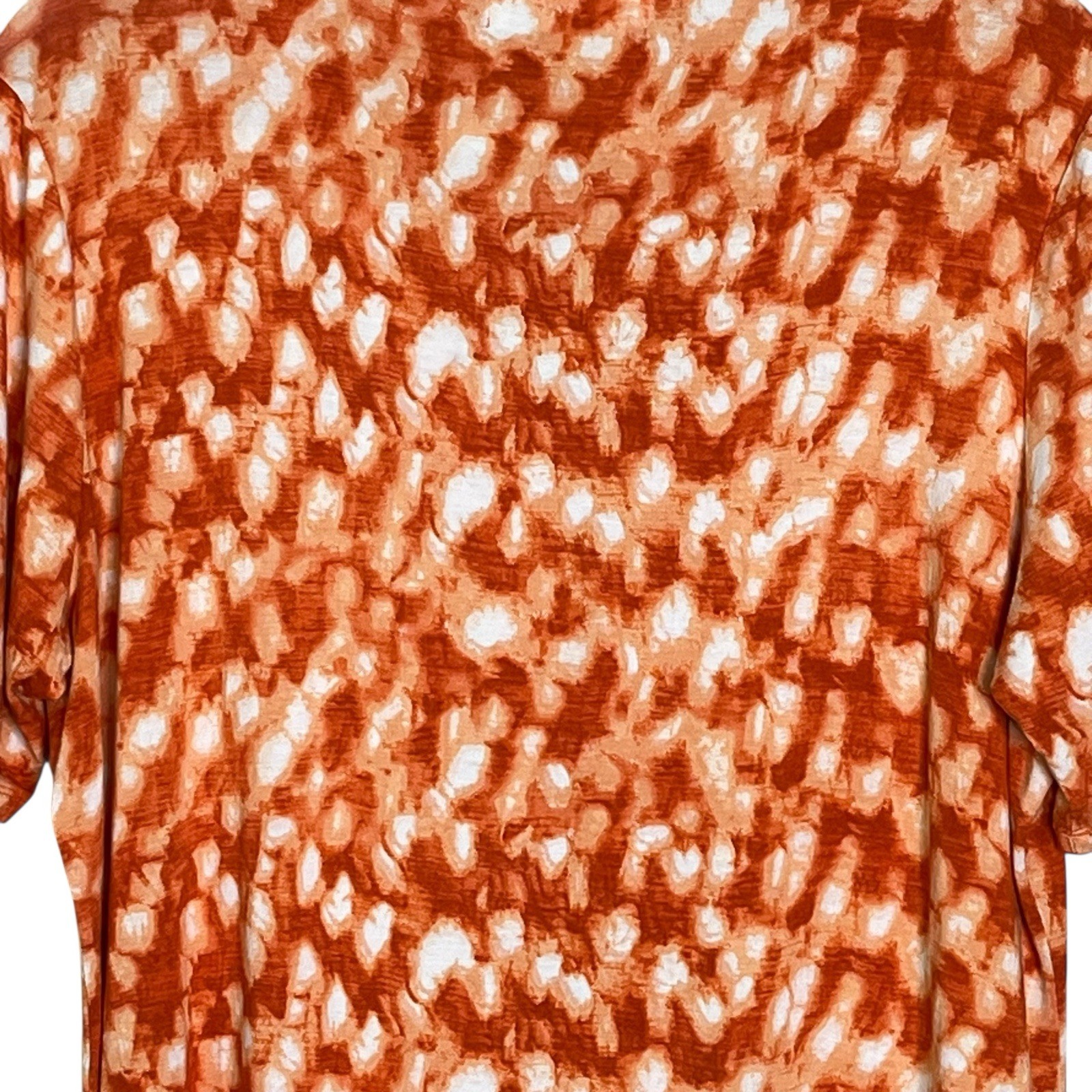 Michael Kors Tunic Top Size XLarge V-Neck Gold Tone Zipper Logo Stretch Coral