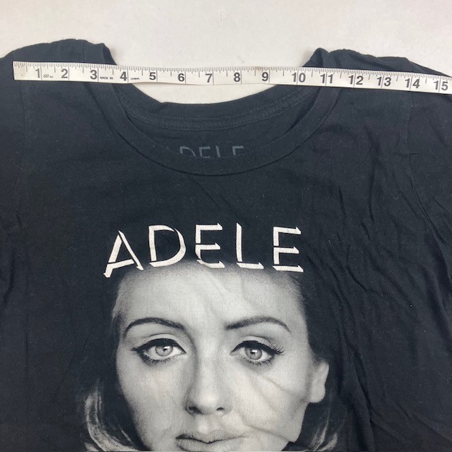 Adele Concert Shirt Live 2016 Graphic Black Short Sleeve Big Face Tour Tee L